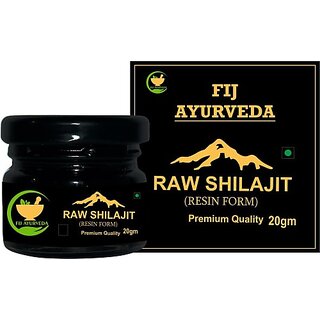                       FIJ AYURVEDA Pure Raw Shilajit/Shilajeet for General Weakness, Stamina  and  Energy 20Gm                                              