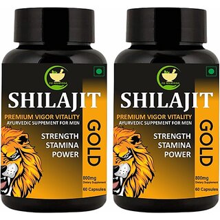 FIJ AYURVEDA Shilajit Gold Supports Strength, Power and Stamina for Men Women 800mg Pack of 2 (Pack of 2) FIJ AYURVEDA Shilajit Gold Supports Strength, Power and Stamina for Men Women 800mg Pack of 2 (Pack of 2)