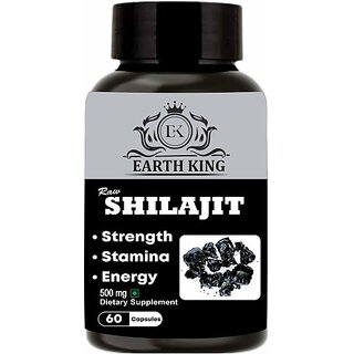 EARTH KING Raw Shilajit/Shilajeet Capsule for Stamina, Energy and Power 60 Capsules EARTH KING Raw Shilajit/Shilajeet Capsule for Stamina, Energy and Power 60 Capsules
