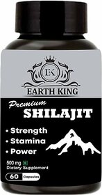 EARTH KING Premium Shilajit/Shilajeet Capsule for Stamina  and  Energy 500mg 60 Capsules