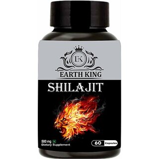                       EARTH KING Shilajit/Shilajeet Capsule for Stamina, Strength  and  Power 60 Capsules                                              