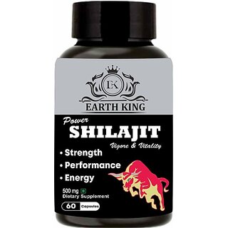 EARTH KING Power Shilajit/Shilajeet Capsule for Vigor and Vitality - 500mg 60 Capsules EARTH KING Power Shilajit/Shilajeet Capsule for Vigor and Vitality - 500mg 60 Capsules