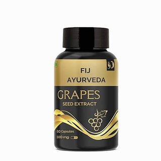                       FIJ AYURVEDA Grapes Seed Extract Capsule for Immunity  and  Antioxidant Supplement 60 Capsules (60 Capsules)                                              