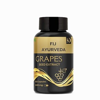 FIJ AYURVEDA Grapes Seed Extract Capsule for Immunity and Antioxidant Supplement 60 Capsules (60 Capsules) FIJ AYURVEDA Grapes Seed Extract Capsule for Immunity and Antioxidant Supplement 60 Capsules (60 Capsules)