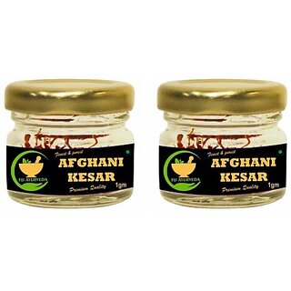                       FIJ AYURVEDA Finest  and  Pure A++ Grade Afghani Kesar Threads for Holistic Wellness - 2 Gram (2 x 1 g)                                              