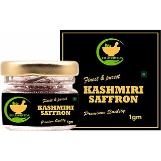                      FIJ AYURVEDA Finest  and  Pure A++ Grade Kashmiri Saffron Threads/ Kesar/ Keshar/ Zafran - 1 Gram (1 g)                                              