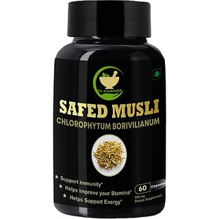 FIJ AYURVEDA Safed Extract Capsule for Strength and Stamina 500mg 60 Capsules (500 mg) FIJ AYURVEDA Safed Extract Capsule for Strength and Stamina 500mg 60 Capsules (500 mg)