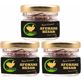                       FIJ AYURVEDA Finest  and  Pure A++ Grade Afghani Kesar Threads for Men  and  Women 3 Gram (3 x 1 g)                                              