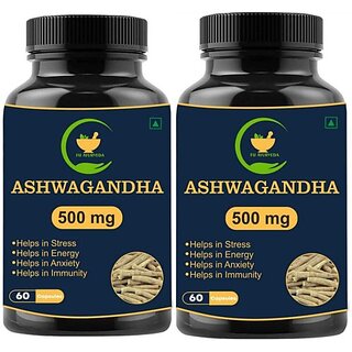                       FIJ AYURVEDA Ashwagandha Capsule for Anxiety, Stress Relief, | Muscle Strength | (Pack of 2)                                              