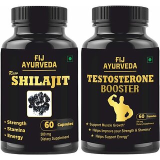FIJ AYURVEDA Booster and Raw Shilajit Capsule for Stamina 60 Capsules Combo Pack (Pack of 2) FIJ AYURVEDA Booster and Raw Shilajit Capsule for Stamina 60 Capsules Combo Pack (Pack of 2)
