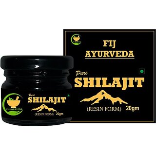 FIJ AYURVEDA Pure Resin Shilajit/Shilajeet for General Weakness and Vigor and Vitality 20Gm FIJ AYURVEDA Pure Resin Shilajit/Shilajeet for General Weakness and Vigor and Vitality 20Gm