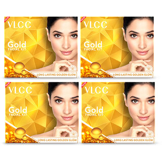                       VLCC Gold Facial Kit For Luminous  Radiant Complexion - 60 g ( Pack of 4 )                                              