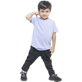                       Get Stocked Solid Boys Cotton -T-Shirt - Purple                                              
