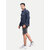 Men Solid Dark Blue Tailored Denim Jacket with Side Pockets