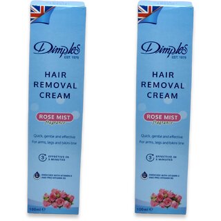 Dimples Hair removal cream rose mist fragrance 100ml (Pack of 2)