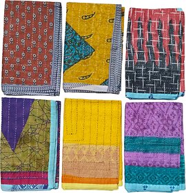 Baby Cotton Diaper Changing Sheet Kantha Nap time Use Age 0 to 6 Month ( Pack of 6 Piece) Size Small 25 inch X 20 inch
