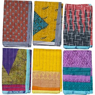 Baby Cotton Diaper Changing Sheet Kantha Nap time Use Age 0 to 6 Month ( Pack of 6 Piece) Size Small 25 inch X 20 inch