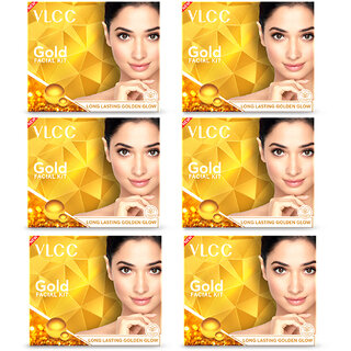                       VLCC Gold Facial Kit For Luminous  Radiant Complexion - 60 g ( Pack of 6 )                                              