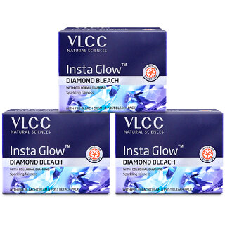                       VLCC Insta Glow Diamond Bleach - 60 g ( Pack of 3 )                                              