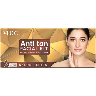                       VLCC Salon Anti Tan Facial Kit - 6 Facials - 300g - Remove Sun Tan 7 Dark Spots                                              
