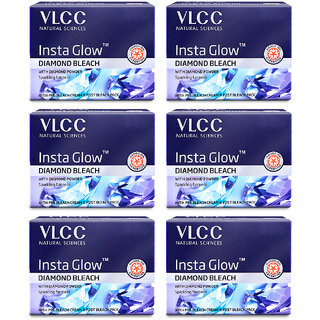                       VLCC Insta Glow Diamond Bleach - 30 g ( Pack of 6 )                                              
