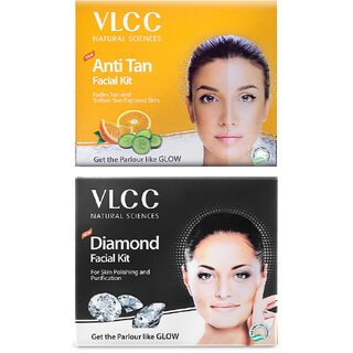                       VLCC Diamond & Anti Tan Facial Kit Tube Packing -60 g (Pack of 2)                                              