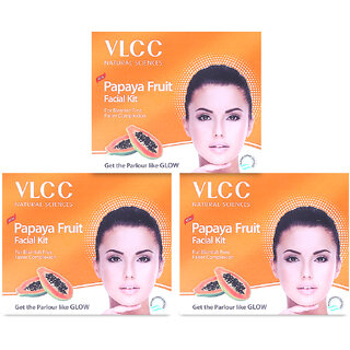                       VLCC Papaya Fruit Single Facial Kit - 60 g ( Pack of 3 )                                              