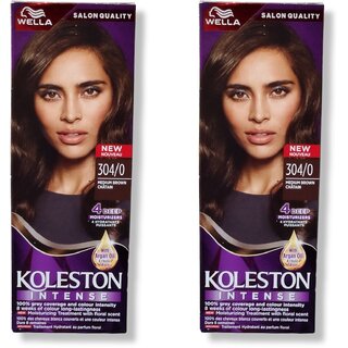                       New Packaging Wella Koleston Hair Color - Medium Brown 304/0 (Pack of 2)                                              
