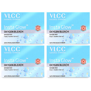                       VLCC Insta Glow Oxygen Bleach - 30 g ( Pack of 4 )                                              