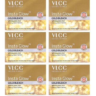                       VLCC Insta Glow Gold Bleach - 30 g ( Pack of 6 )                                              