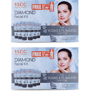                       VLCC Diamond Facial Kit with FREE Rose Water Toner - 400 g ( Pack of 2 )                                              