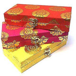                       ANSHEZ Wooden Decorative Cash Box, Shagun Box, Jewellery Box, Gift Box - Pack of 1 (20 cm X 10 cm X 4 cm, Multicolor)                                              