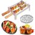 ANSHEZ Foldable Barbeque Grill Stand for Gas Stove, Mini Tandoor Stand with 2 Skewers  1 Jali  Small Knife with Cover