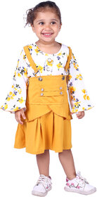 Kid Kupboard Cotton Baby Girls Top and Skirt, White and Yellow, Full-Sleeves, Crew Neck, 2-3 Years KIDS4851