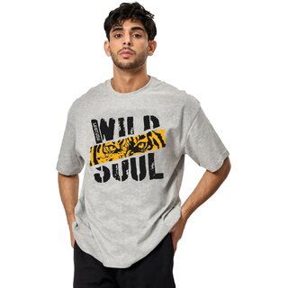                       LEOTUDE Oversized Cottonblend Half Sleeve Printed Men T-Shirts                                              