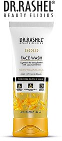 DR.RASHEL Gold Face Wash Lighten the Complexion with Licorice Extract with No Parabens, SLS, Silicones  Colour (100 ml)