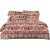BEDSHEET 1 King Size(9ft X 9ft approx) 4 Pillow Covers (1.8 ft X 2.7ft approx) Grey Rd Floral Red  jaipuri Design