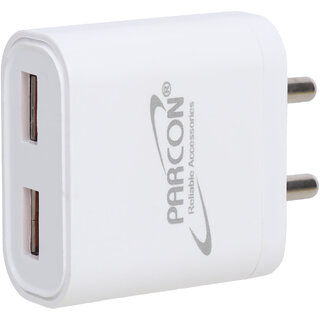                       Parcon Micro USB Dual Port Fast Mobile Charger 2.4 V8                                              