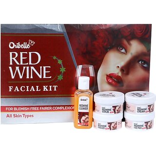                       Oribelle Red Wine Facial Kit For Blemish Free Fairer Complexion                                              