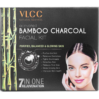                       VLCC Activated Bamboo Charcoal Facial Kit Balanced  Glowing Skin - 60 g                                              