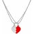 Red Broken Heart Lovers Pendant for Couple/Trendy  Adjustable Gift for Lover/Wife/Husband Silver Silver Locket