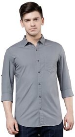 Modernity Men Grey Solid Regular Fit CottonShirt