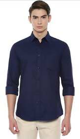 Modernity Men Dark Blue Solid Regular Fit Shirt