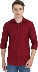 Modernity Men Maroon Solid Regular Fit Shirt