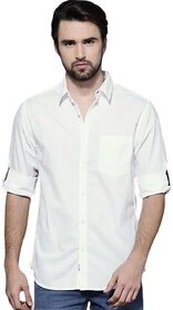 Modernity Men White Solid Regular Fit Shirt