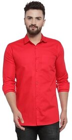 Modernity Men Red Solid Regular Fit Shirt