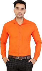 Modernity Men Orange Solid Regular Fit Shirt