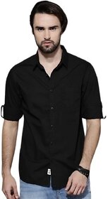 Modernity Men Black Solid Regular Fit Shirt