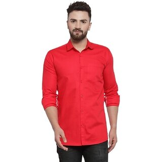                       Modernity Men Red Solid Regular Fit Shirt                                              