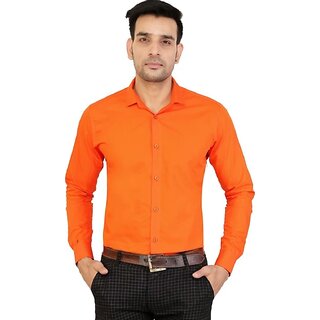                       Modernity Men Orange Solid Regular Fit Shirt                                              